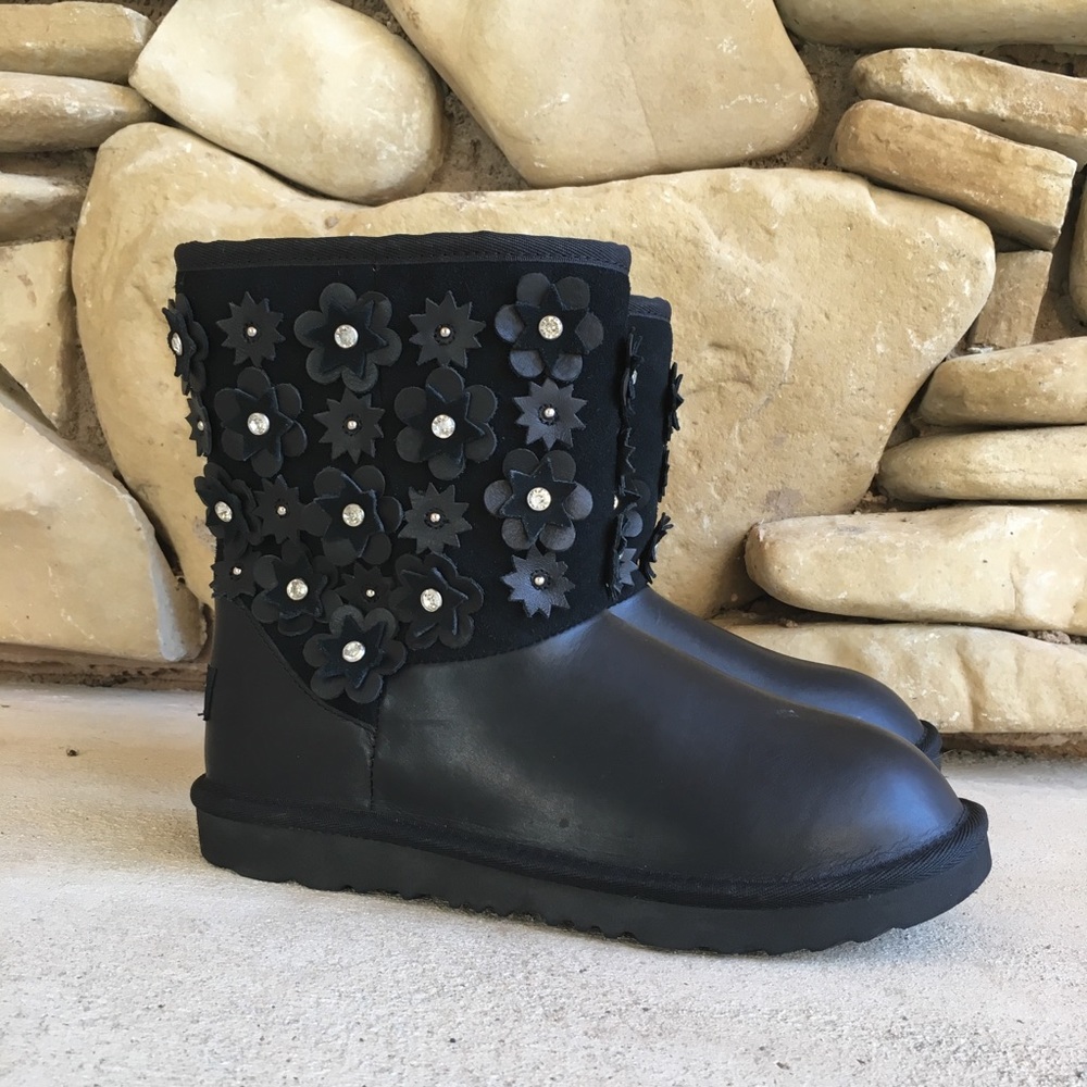Black floral Ugg boots